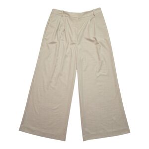 NWT Cream Khaki White Wide Leg Trouser Dress Pants Women's 16 P High Waist